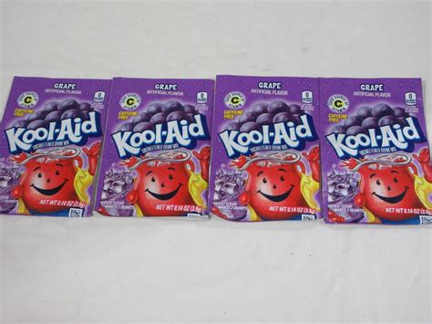 GRAPE KOOL-AID DRINK MIX - 4 PACKAGES