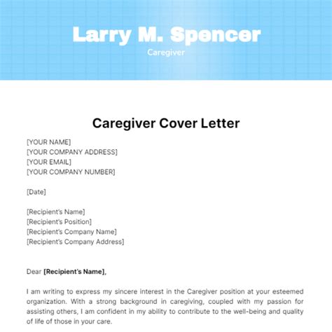 Cover Letter Caregiver