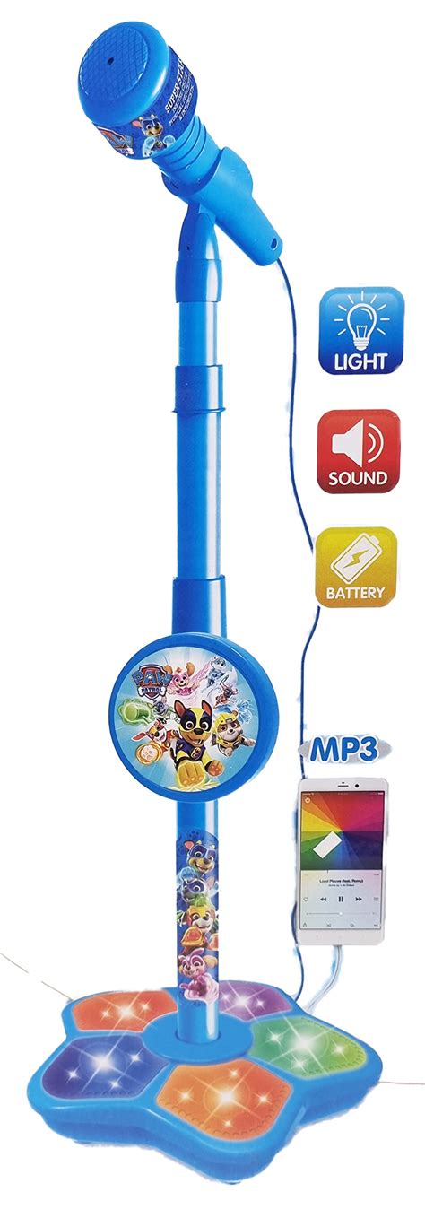 Fusine Paw Patrol Childs Karaoke Childrens Toy Stand Up Microphone ...