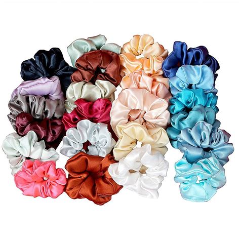 KENDRICK Scrunchies Plain Polka Dots Printed Silk Satin Hair Band ...