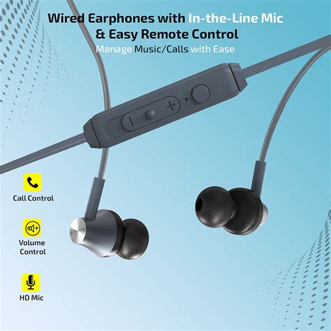 PTron Pride Evo Wired In-Ear Earphone With Mic (Grey) - pTron India