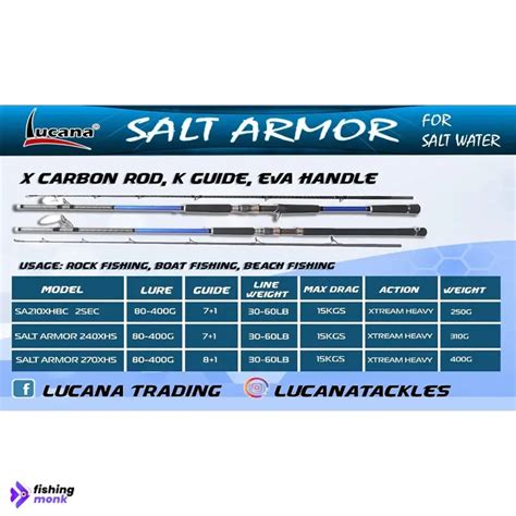 Lucana Salt Armor Spinning Fishing Rod | 8-9ft – Fishingmonk