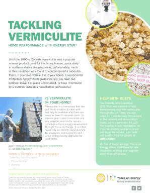 Fillable Online tackling vermiculite - Focus on Energy Fax Email Print ...