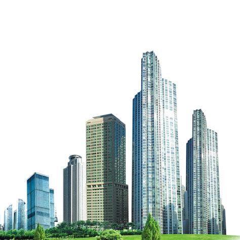 Highrise buildings rise to the clouds | Premium PSD