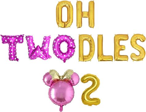 Oh Twodles Birthday Balloons, Pink Oh Twodles | Ubuy India