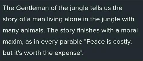 The Gentleman of the jungle'is a critique of European super powers and ...