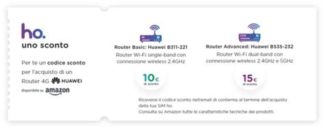 ho. Mobile offre uno sconto per router Huawei su Amazon