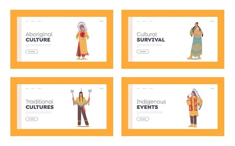 Set di modelli di pagina di destinazione delle popolazioni indigene ...