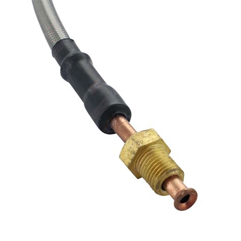 Braided Brake Line Hose 3/16 Dia. x 4500mm Long with 3/8" UNF 24 TPI Fitting Stainless Steel for ...