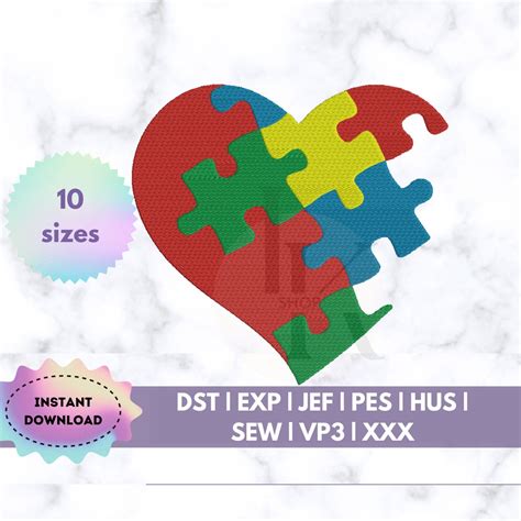 Puzzle Embroidery Design Autism Machine Embroidery Designs Autism ...
