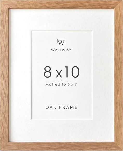 Amazon.com - wallwisy 8x10 Picture Frame, Solid Oak Wood 8x10 Photo ...