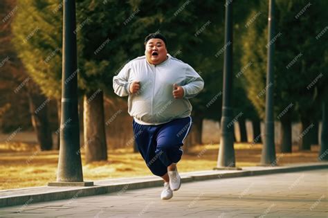 Fat Guy Running Shirtless
