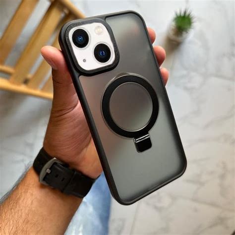 EGOTUDE Magnet Stand Case for iPhone 13 | Translucent Frosted Hard Back ...