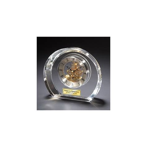 Buy Moon Crystal Desk Table Clock with Da Vinci Dial and Gold Engraving ...