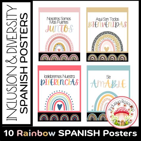 Diversity & Inclusion Display Posters - Beautiful Rainbows I SPANISH ...