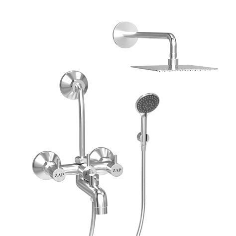 ZAP Elixir Series 100% High Grade Brass 3 in 1 Wall Mixer with Shower ...