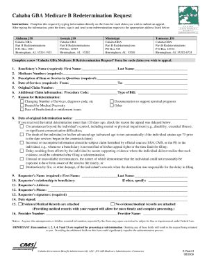 Cahaba Redetermination Request - Fill and Sign Printable Template Online