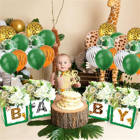 Bessmoso Safari Animals Baby Centerpiece Boxes with Balloons India | Ubuy