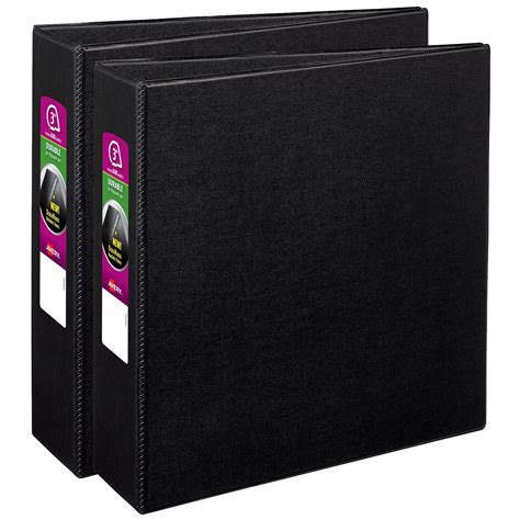 Avery Durable 3 Ring Binders, 3 Inch Slant Rings, 2 Black Binders ...