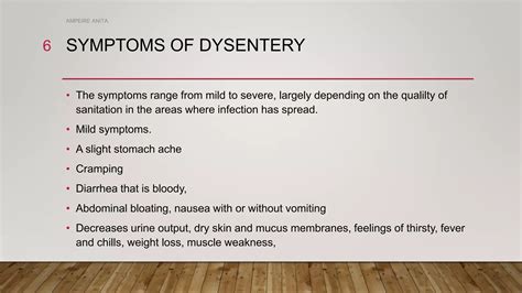 dysentry.pptx - symptoms of dysentery