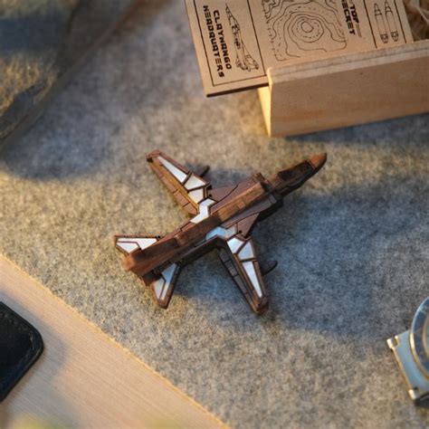 MIKOYAN MIG-27 Mother of Pearl Wooden Brooch -from Fighter jet collect ...