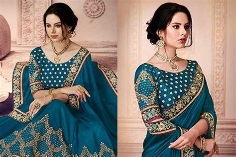 Embroidered Georgette Sarees: फेस्टिव वियर जोर्जेट साड़ियों का संग्रह ...