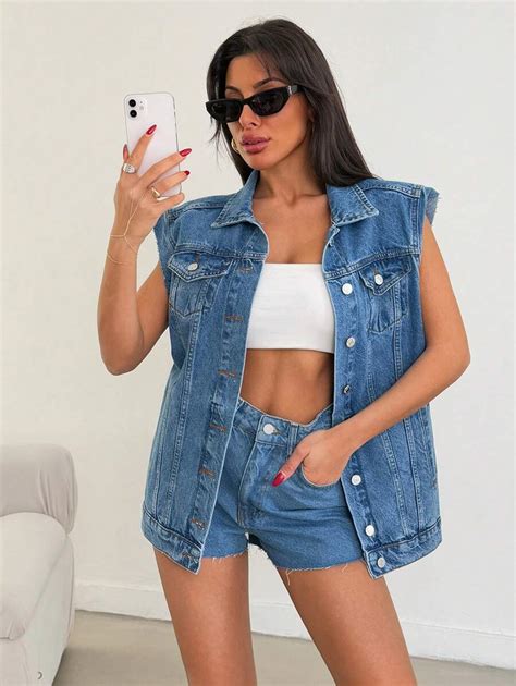 SHEIN FEMMES Ensemble de deux pièces VESTE EN JEAN ET SHORT | Mode en ...
