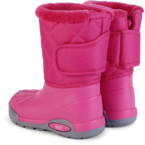 Igor Quilted Velcro Snow Boots in Pink — BAMBINIFASHION.COM
