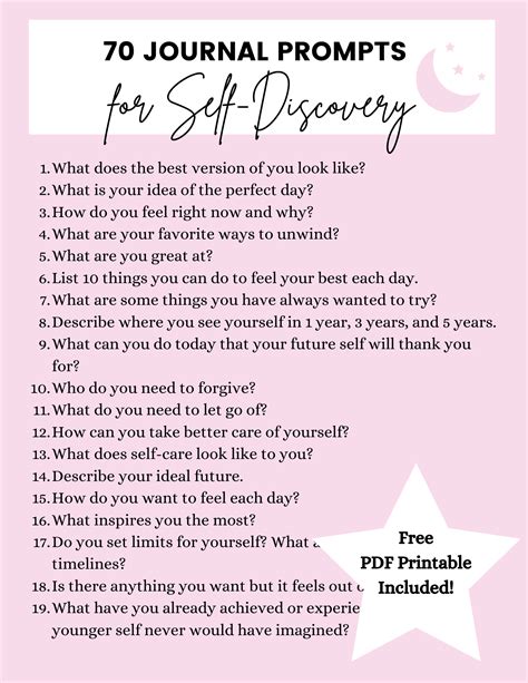 70 Journal Prompts for Self-Discovery & Identity {+Free Printable ...