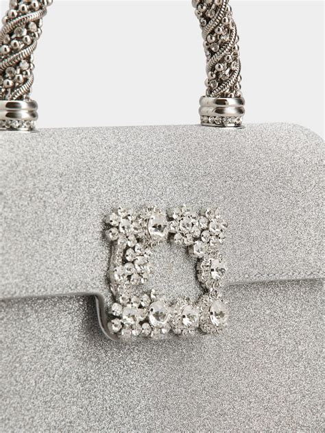 Jewel Efflorescence Mini Bag in glitter Silver Woman ...
