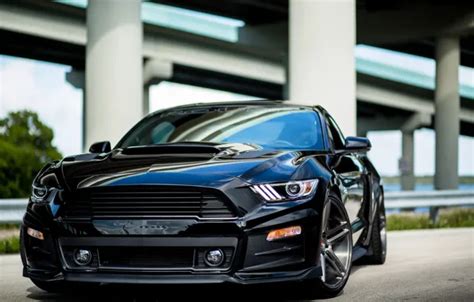 Wallpaper Mustang, Ford, Black, 5.0, Vossen for mobile and desktop ...
