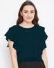 Buy Teal Blue Tops for Women by Bitterlime Online | Ajio.com
