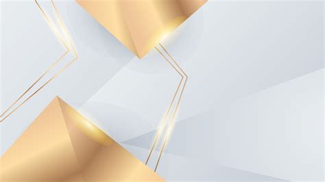 White and gold background with luxury abstract geometric shapes ...
