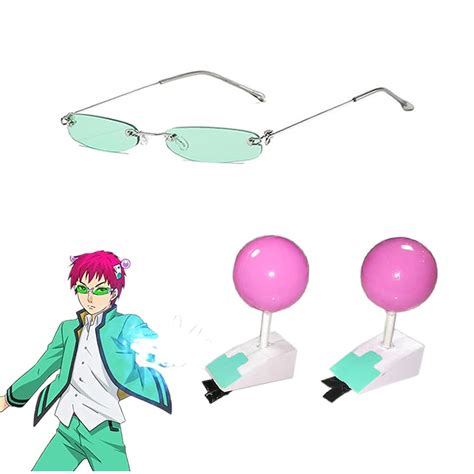 Tugia Saiki K Hair Clips + Glasses,Anime Saiki Kusuo Cosplay Costume ...
