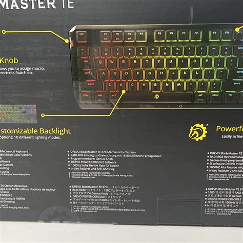 Buy Teclado mecánico para juegos DREVO BladeMaster TE 87K RGB con cable ...