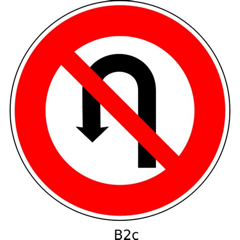 Vector graphics of no U-turn prohibitory traffic sign | Free SVG