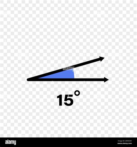15 degree angle icon. Geometric symbol. Vector illustration on ...