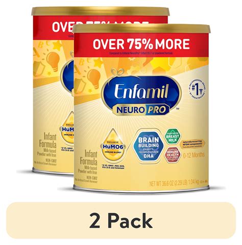 (2 pack) Enfamil NeuroPro Powder Baby Formula, Brain Support, 36.6 oz ...