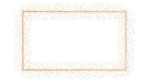 Golden rectangle with glitter, shiny particles, on transparent ...