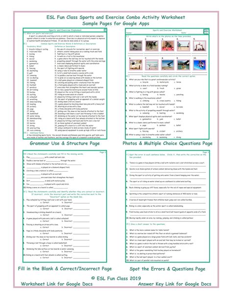 Type of Exercise Worksheet 的图像结果