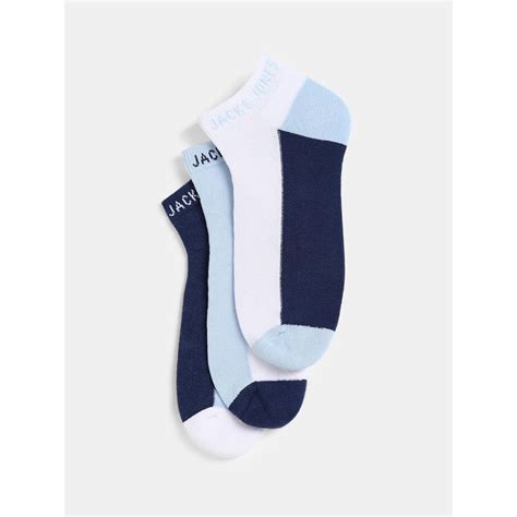 Buy Jack & Jones Men Blue Ankle Length Socks (Pack of 3) Online