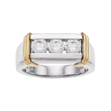 LeRose by Lexi and Rose Men's Two Tone Sterling Silver Cubic Zirconia 3 ...