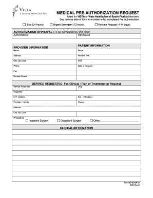 Pre-Authorization Request Form - Coventry Medicaid Florida - Fill and ...