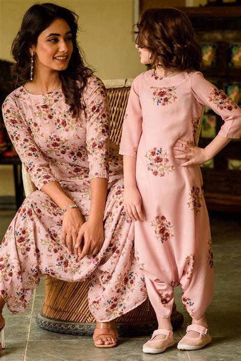 Mother Daughter Carnation Pink Dhoti Jumpsuits – Pasha India