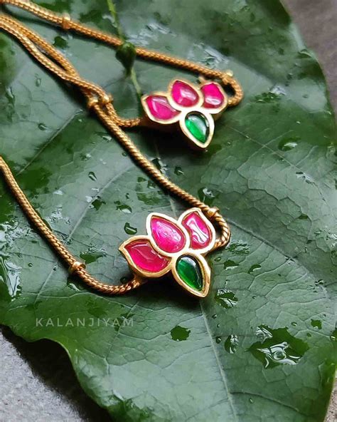 Lotus Jadau Anklet – Kalanjiyam