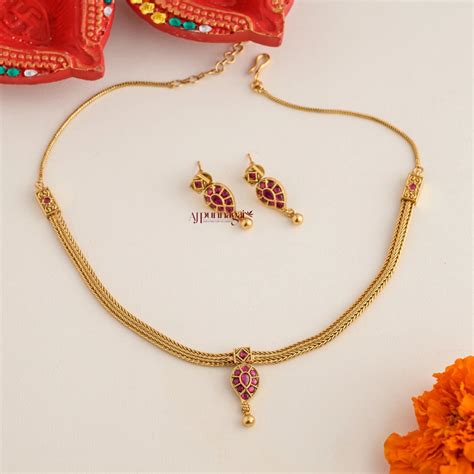 Kemp Mango Gold Look Alike Attigai - Ruby – AJ Punnagai