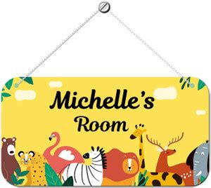 ARTBUG Wooden Michelle Door Sign Kids Room Name Plate Price in India ...