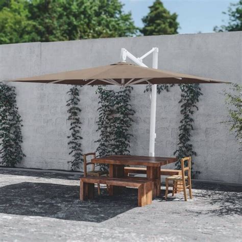 PARASOL WISCONSIN DE MADERA DE IROKO CON MACETERO.