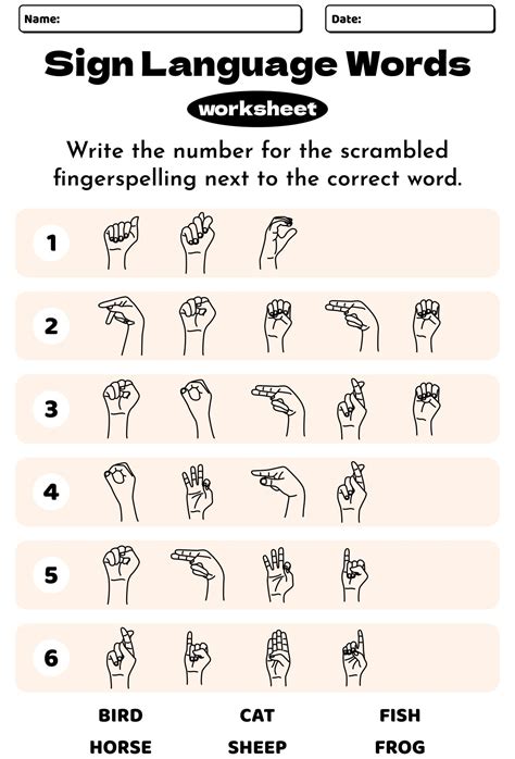 Sign Language Worksheets 的图像结果