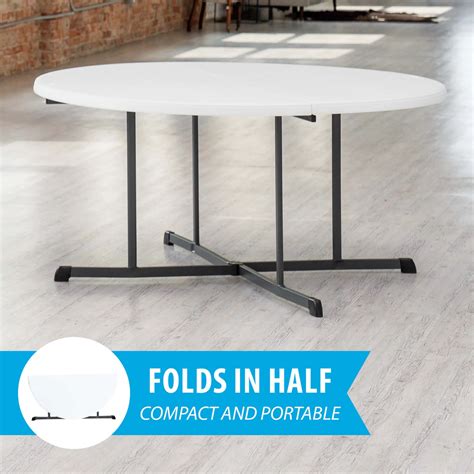 60-in. Round Fold-in-Half Table, Almond (Commercial), 80806 - ADVANCED ...